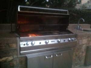 Pictured is a FireMagic BBQ in San Clemente before BBQ Restorations performs one of our expert barbecue cleanings.