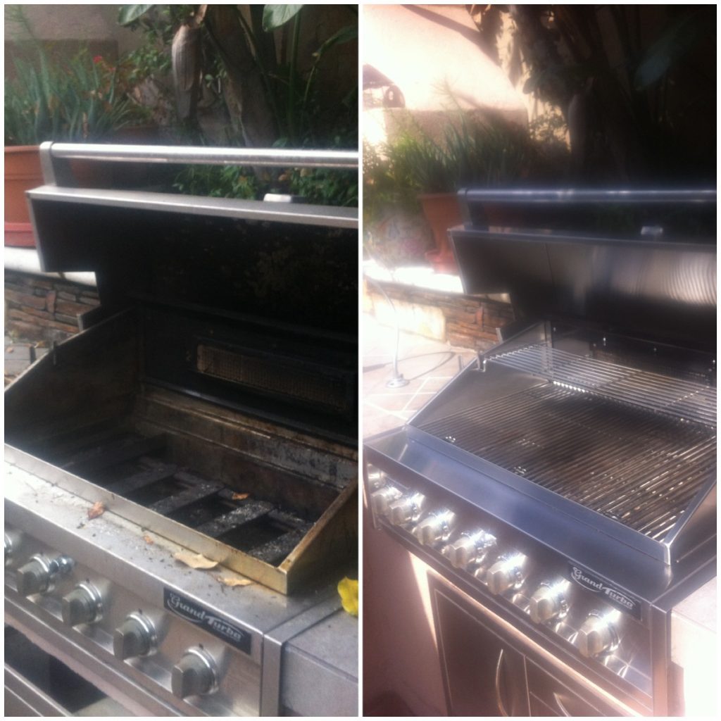 pictured is a turbo bbq restoration before and after picture